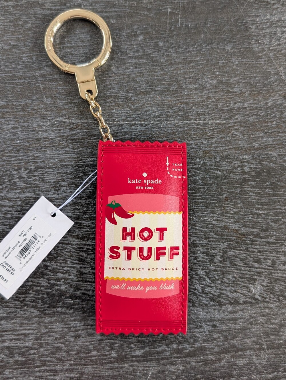 Kate Spade Hot Stuff Keychain NWT - Picture 1 of 7